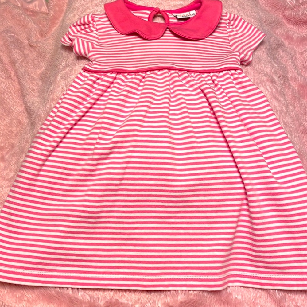 4T pink and white cotton dress